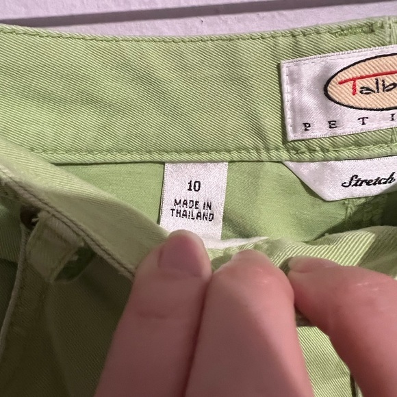 Sold Vintage Talbots Petite Lime Green Wide Leg Pants - Picture 5 of 5